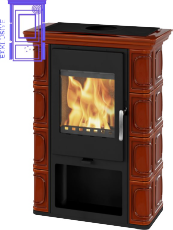 Krbová kamna Thorma kachlová THORMA Filakovo Borgholm Keramik tmavě hnědá, kachlová krbová kamna, lahvová hnědá glazura