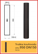 Kouřovod průměr  D150 THORMA Filakovo Roura Thorma kouřová 150/950 černá